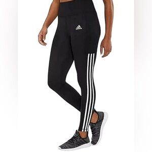 Adidas Aeroready Black and White Leggings with Iconic Stripes (NWOT)